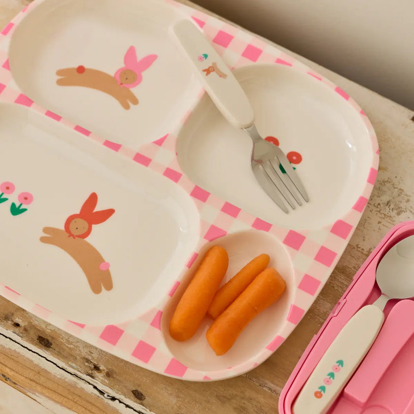 Assiette avec compartiments chichi pompon