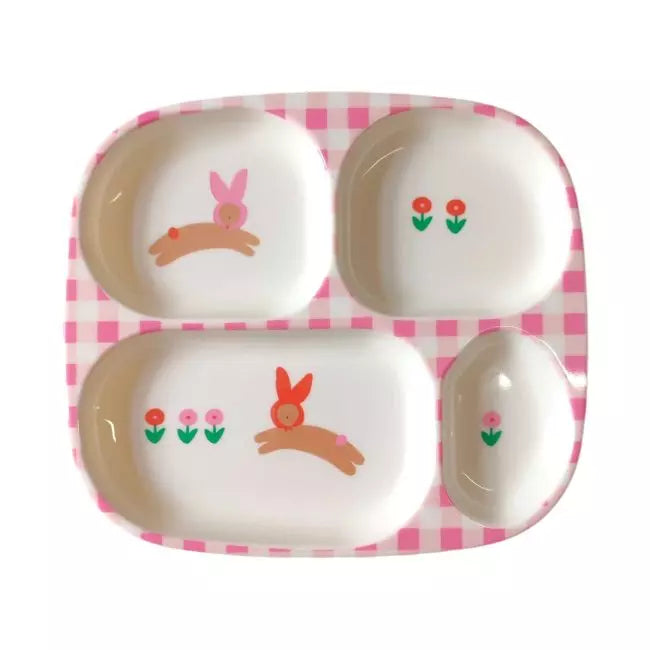 Assiette avec compartiments chichi pompon