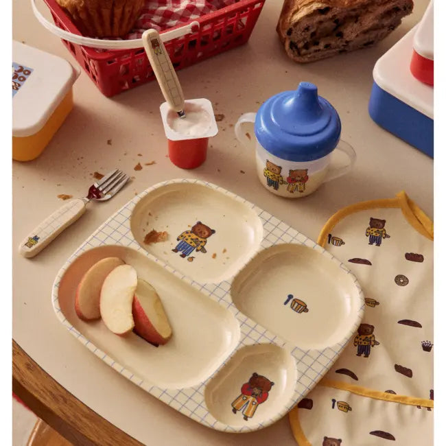 Assiette avec compartiment peit dej