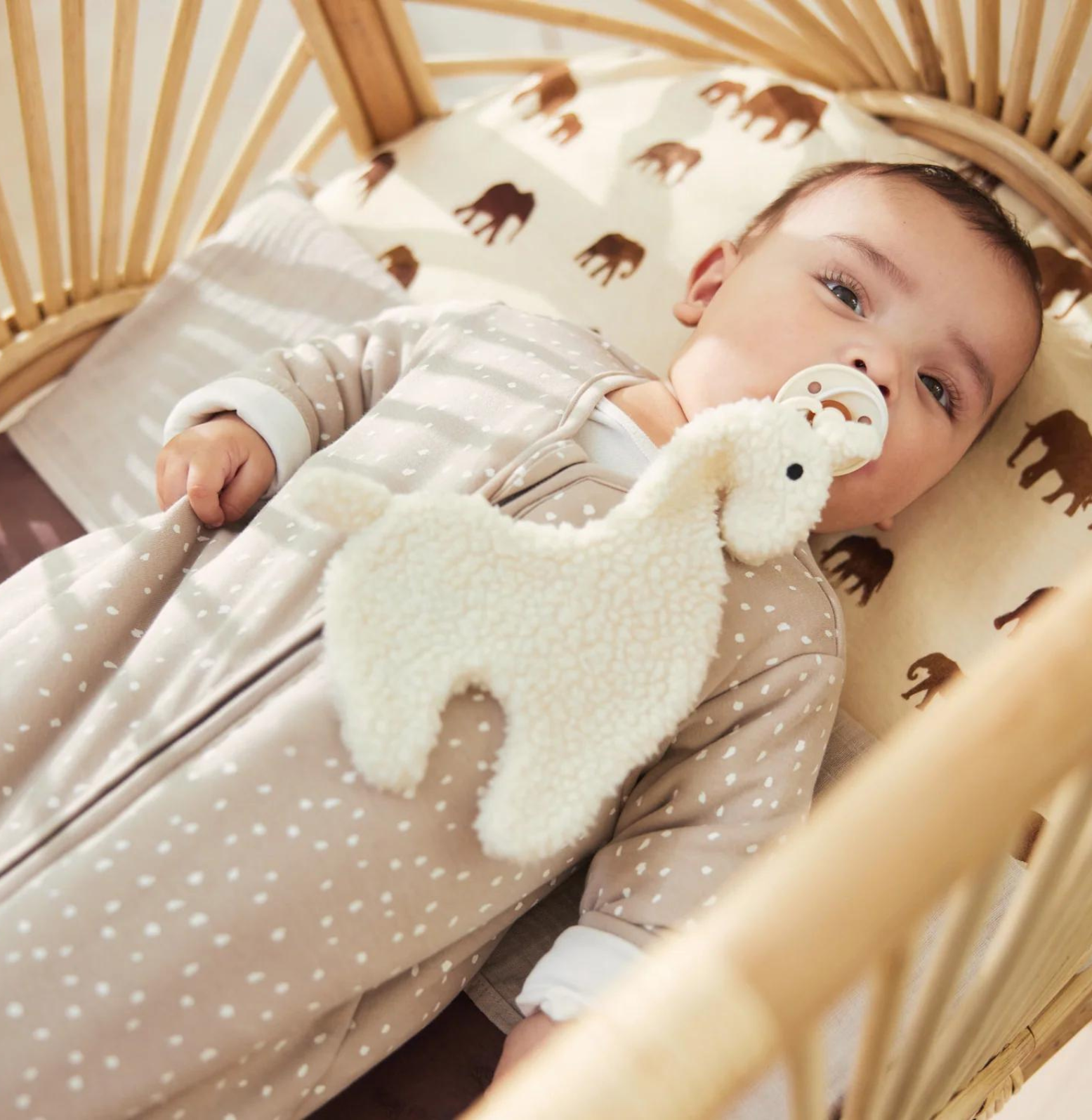 attache tetine lama blanc