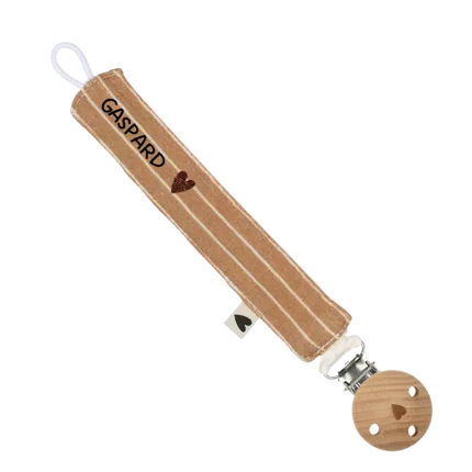 Attache tétine gaze de coton petites rayures