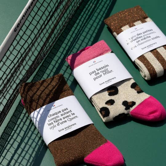 Chaussettes | Léopard rose