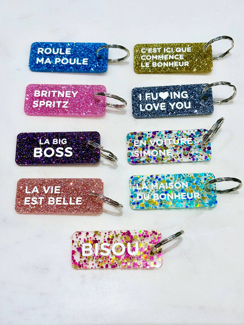 porte clés à paillettes