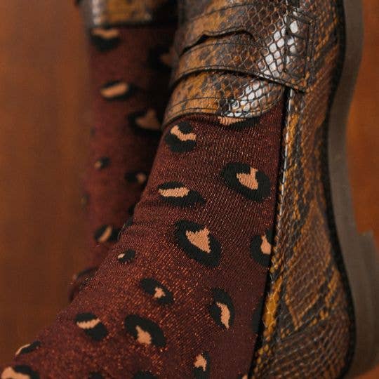Chaussettes - Léopard bronze