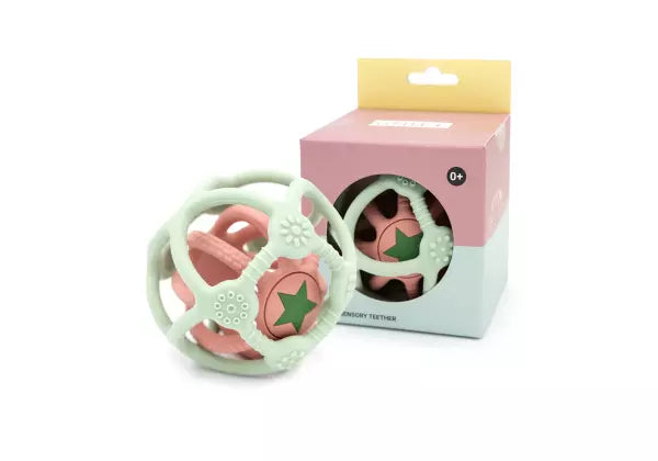 Balle sensorielle verte et rose