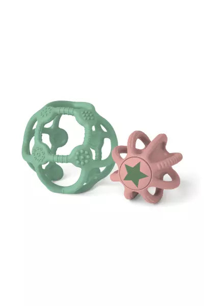 Balle sensorielle verte et rose