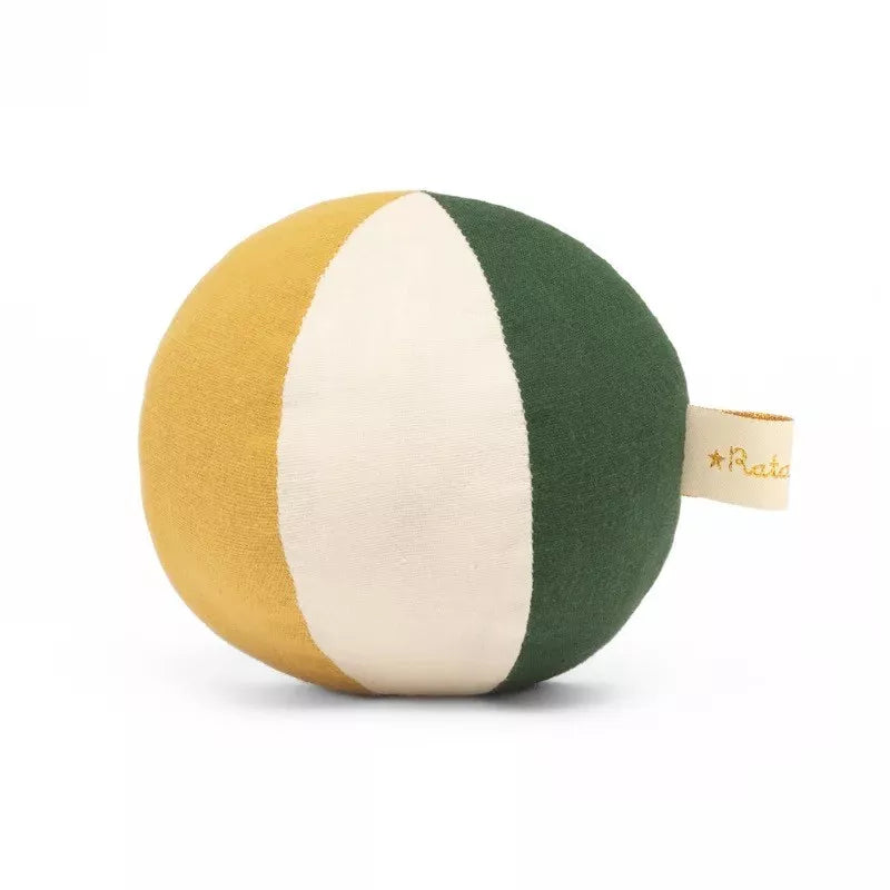 balle tissu bebe 10cm moutarde