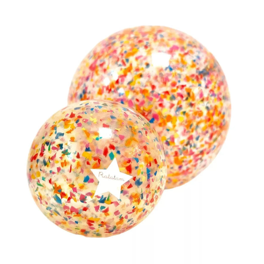ballon 10cm confetti multicolore
