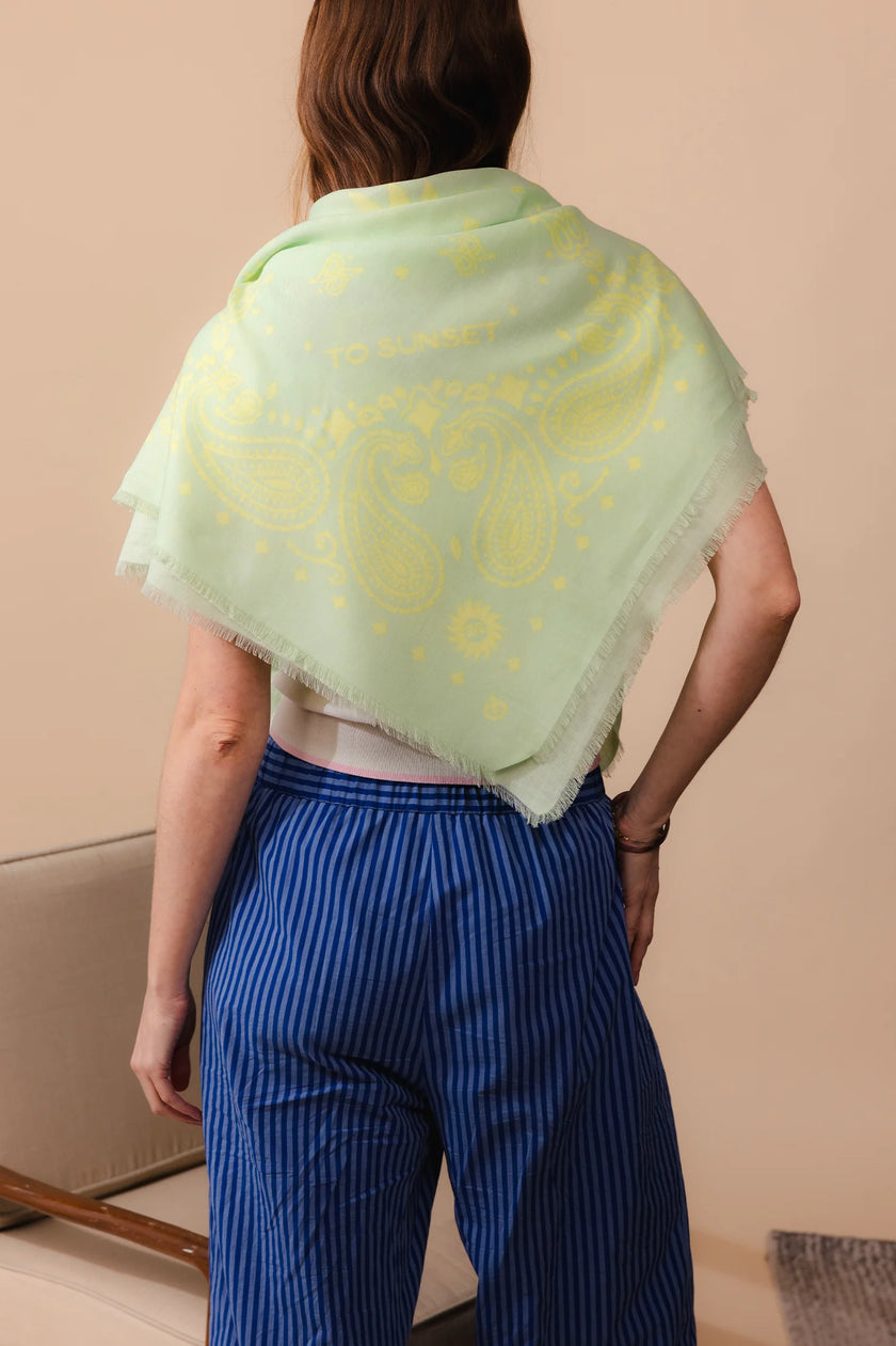 Foulard motif bandana coton  ambrosia jaune ANTAN