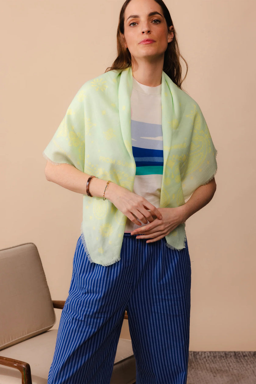 Foulard motif bandana coton  ambrosia jaune ANTAN