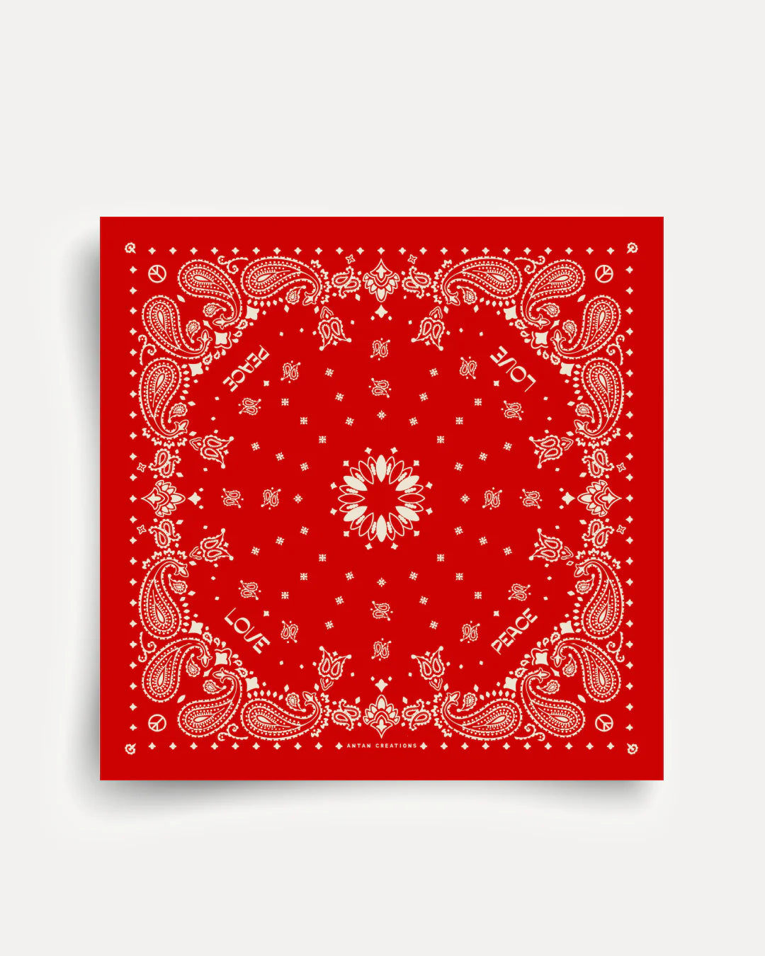Bandana en soie flame antique white antan