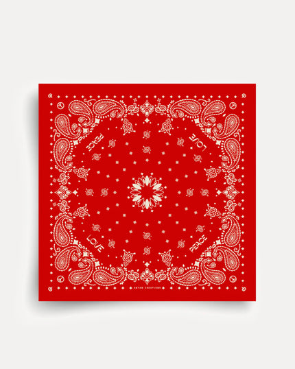 Bandana en soie flame antique white antan