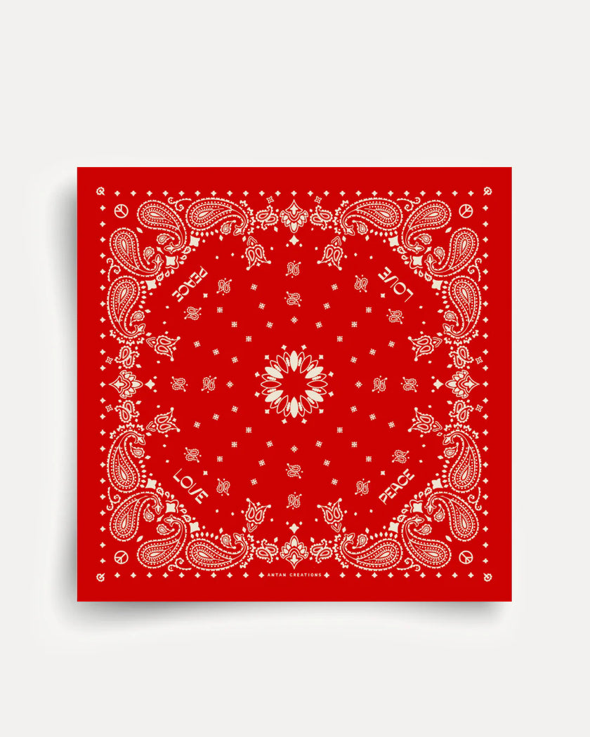 Bandana en soie flame antique white antan