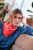 Bandana en soie flame antique white antan