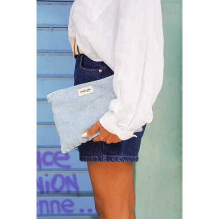 Pochette Barbette RIVEDROITE denim clair délavé