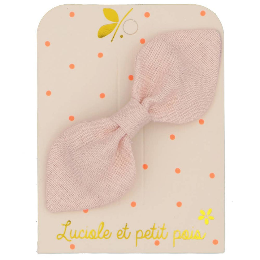 barrette noeud lapin rose