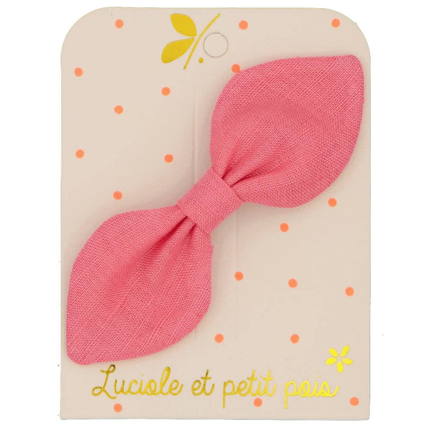 barrette noeud lapin rose