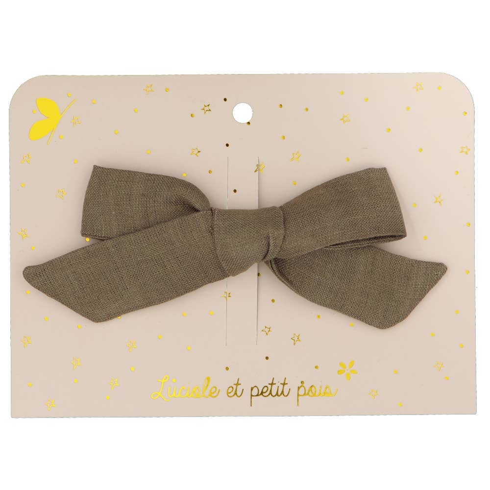barrette noeud princesse kaki