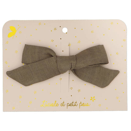 barrette noeud princesse kaki