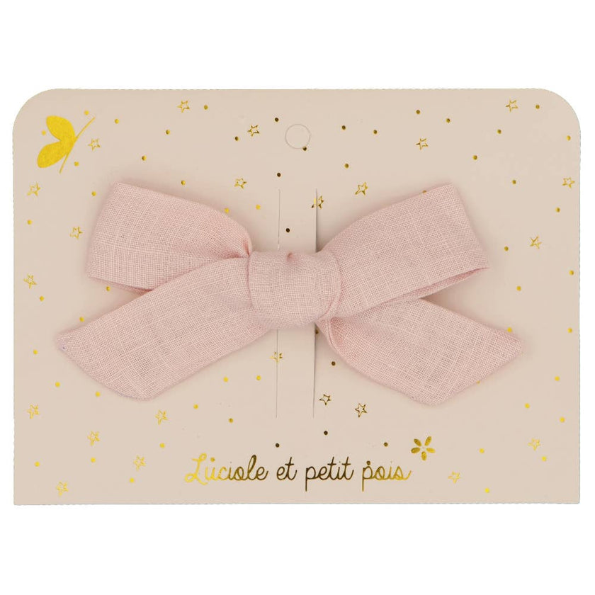 barrette noeud princesse rose