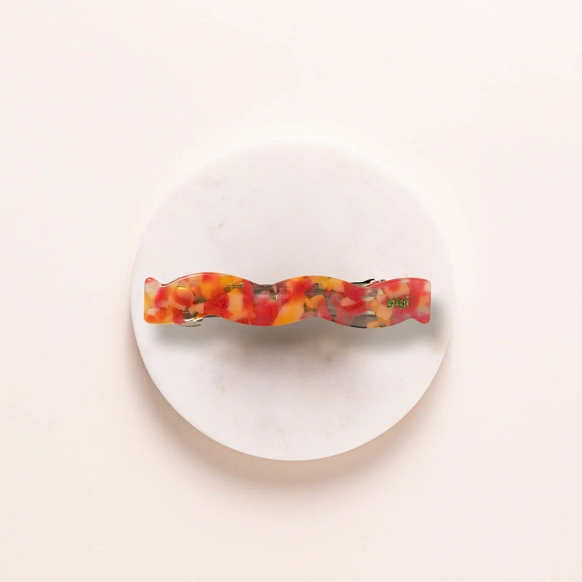 barrette wavy abricot