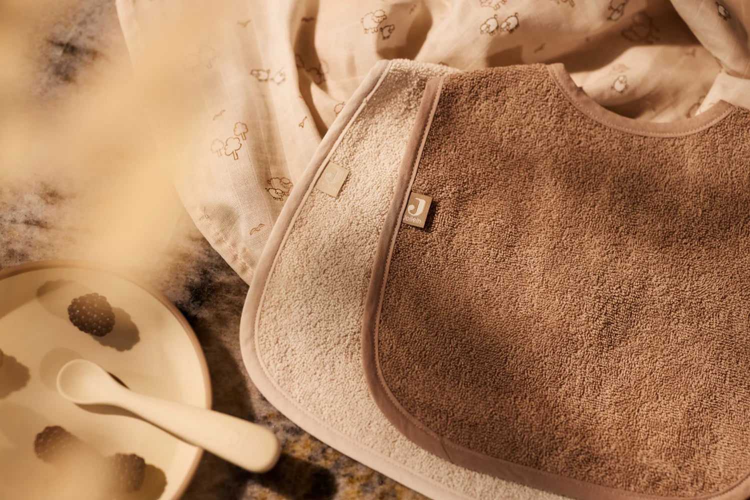 Bavoir éponge jollein Sand and Coffee