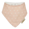 Bavoir bandana rosé cœurs blancs 