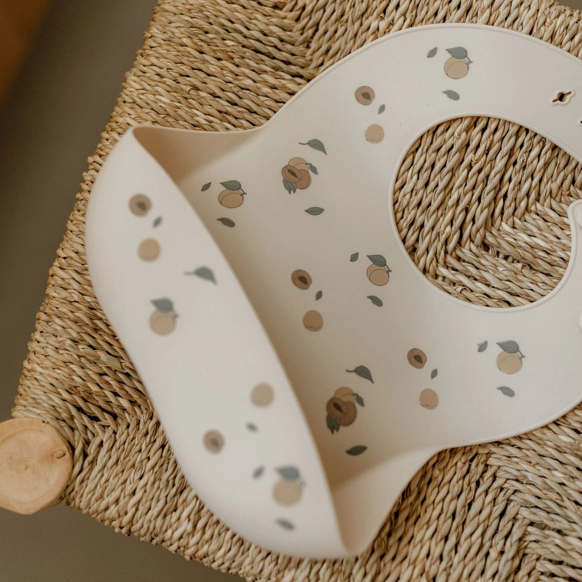 bavoir en silicone abricots