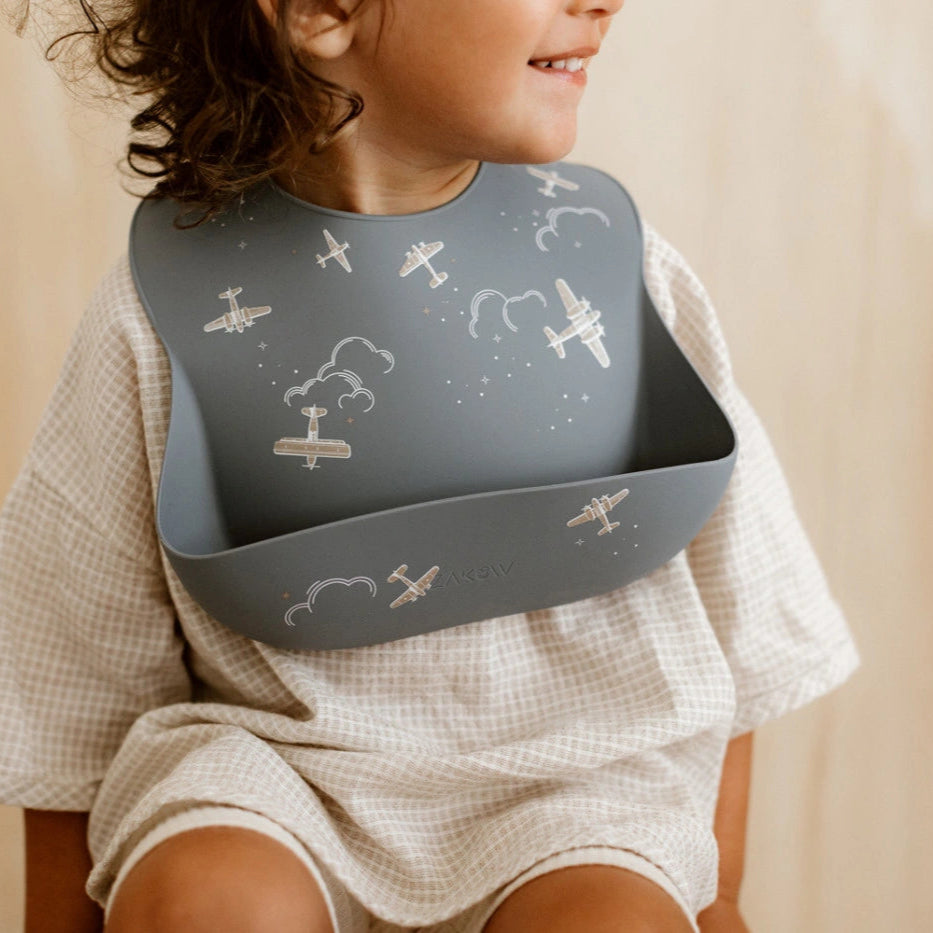 bavoir en silicone aviateur