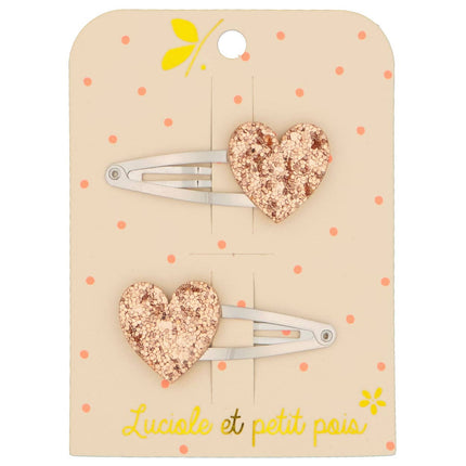 Barrettes Cœurs - Rose