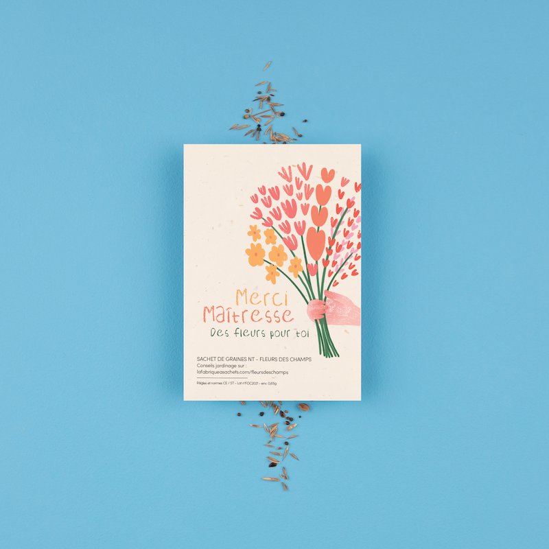 Merci Maîtresse | Sachet de graines de Fleurs des champs
