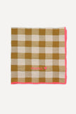 Serviettes de table à carreaux vichy et broderies