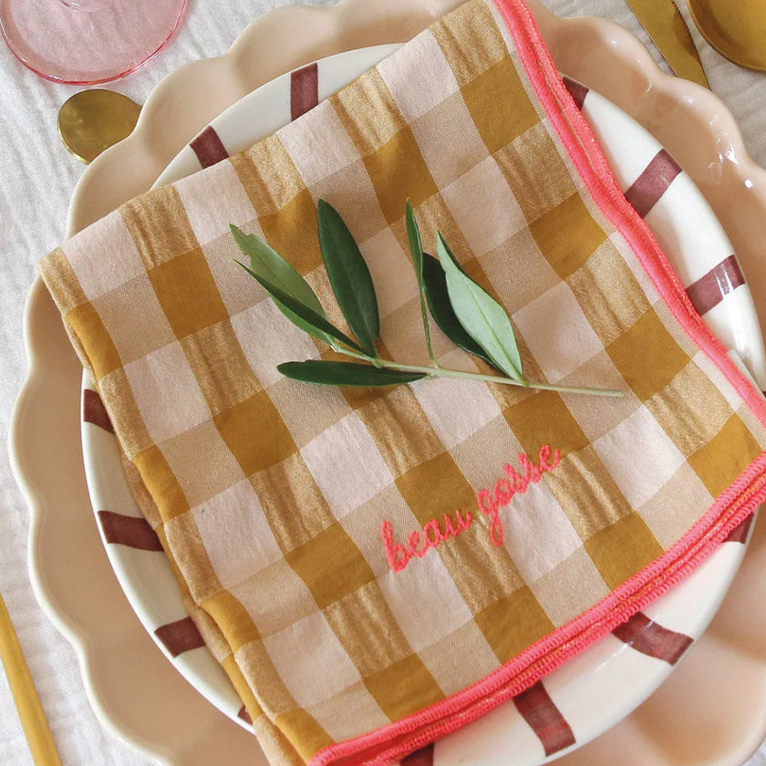Serviettes de table | Vichy et Broderies