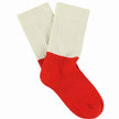 Chaussettes ESCUYER - COLOUR BLOCK - écru/rouge