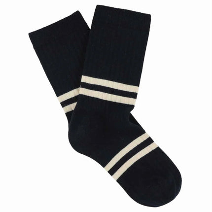 Chaussettes ESCUYER - stripes - BLUE / ECRU