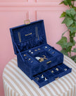 Boîte à bijoux Maison Scarlett bleu marine velours