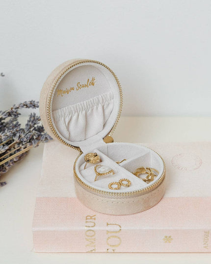 Boîte à bijoux Maison Scarlett Yvonne beige 