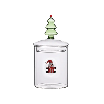 Boîte en verre de Noël figurine Père Noël