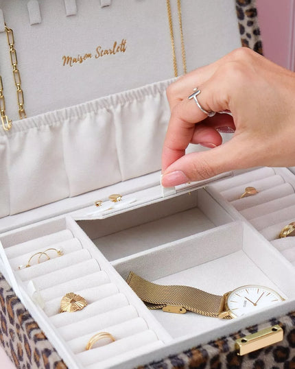 Boite à bijoux Léopard velours