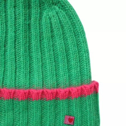 Bonnet tricot vert 
