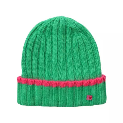 Bonnet tricot vert 