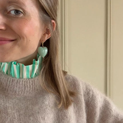 Boucles d'oreilles vertes cœur