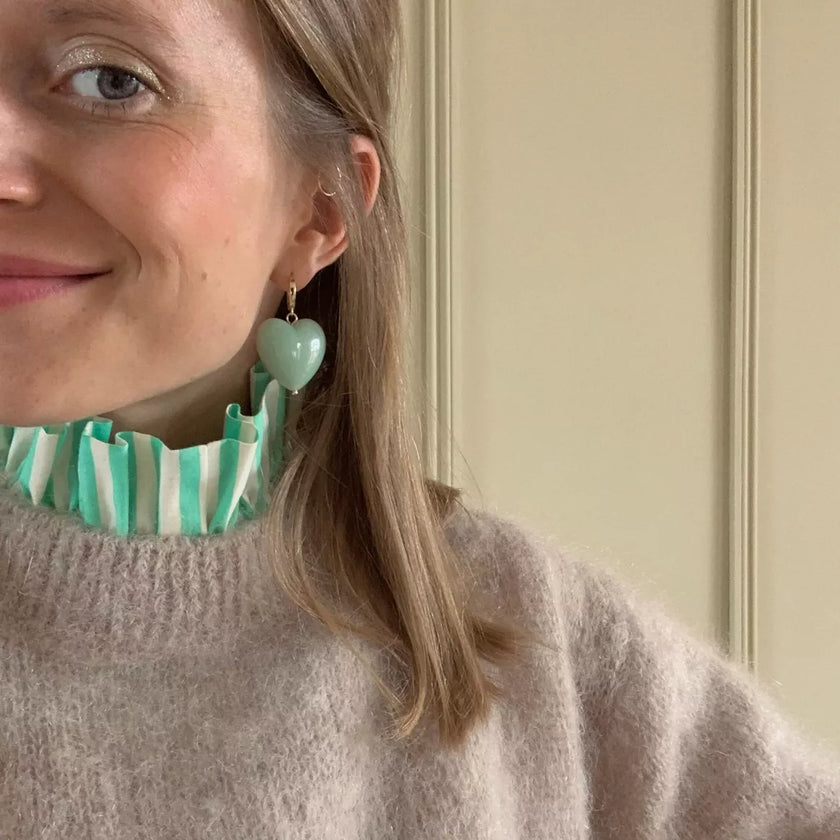 Boucles d'oreilles vertes cœur