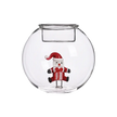 Bougeoir avec figurine père Noël en verre