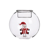 Bougeoir avec figurine père Noël en verre
