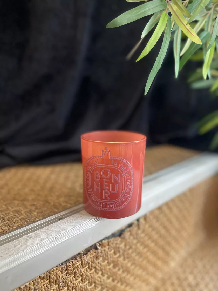 Bougie terracota bonheur