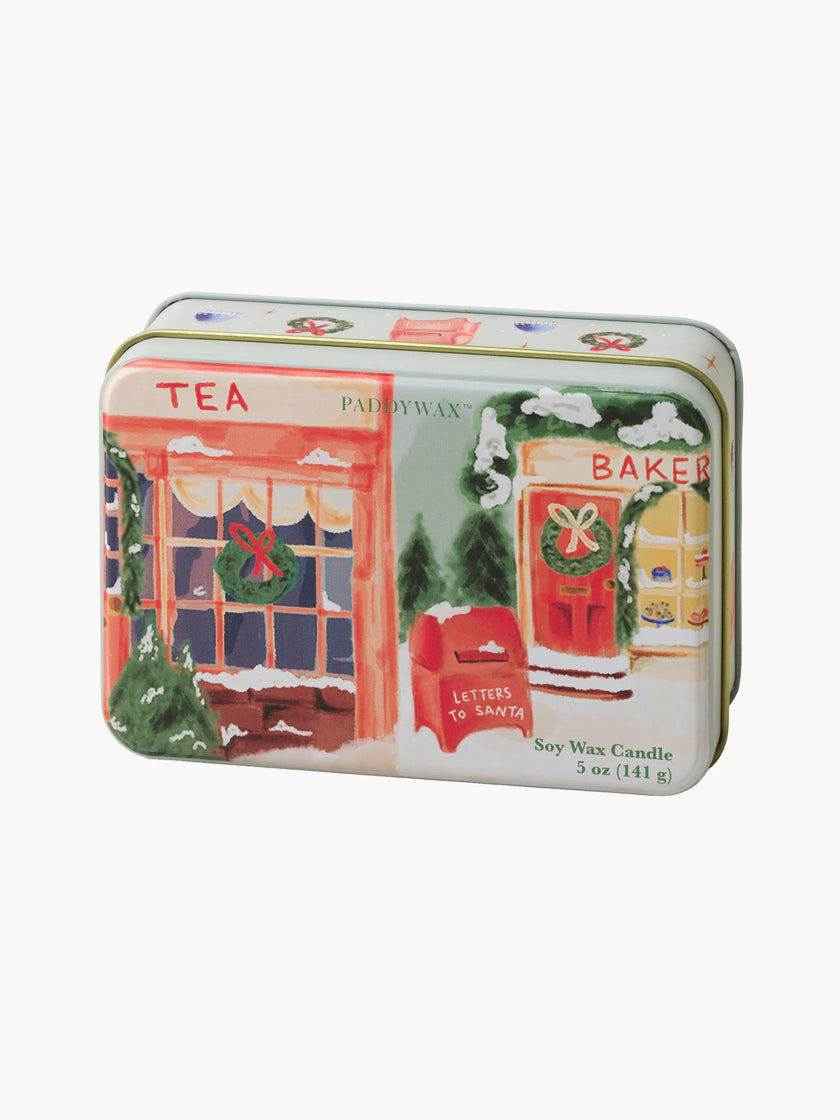 Bougie vitrine de noel orange et sapin paddywax