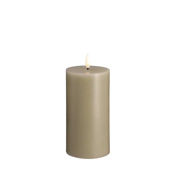 bougie led pillar gris