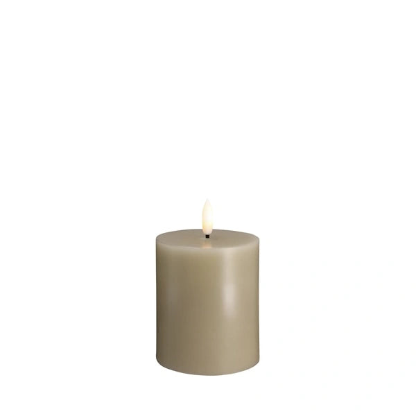 bougie led pillar gris