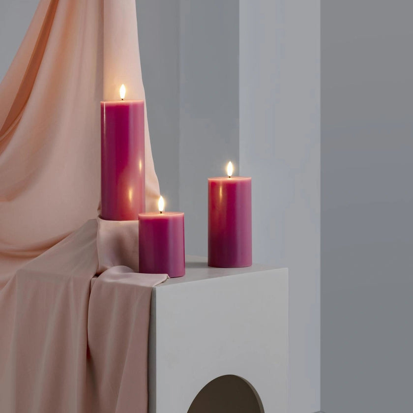 bougie led vintage rose